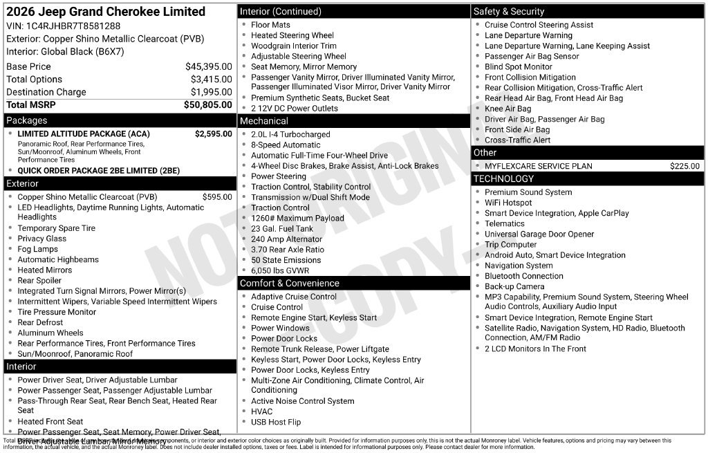 New 2026 Jeep Grand Cherokee Limited w/ Limited Altitude Package AWD/4WD image 46