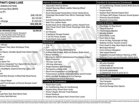 Used 2020 INFINITI QX60 Luxe w/ Essential Package image 4