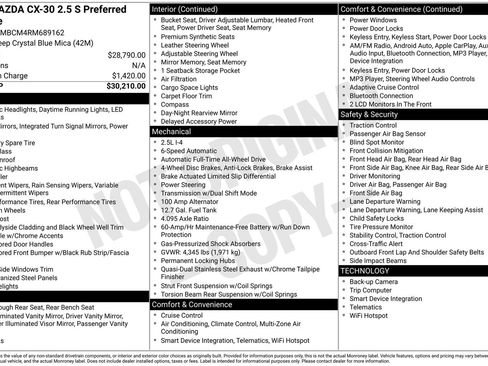 Used 2024 MAZDA CX-30 AWD 2.5 S w/ Preferred Package image 31