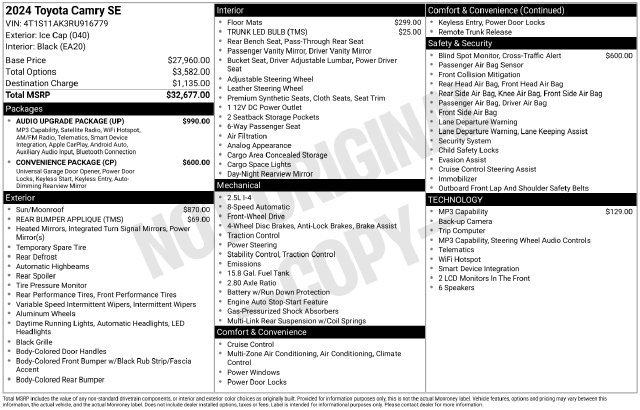 Certified 2024 Toyota Camry SE w/ Audio Upgrade Package FWD image 33