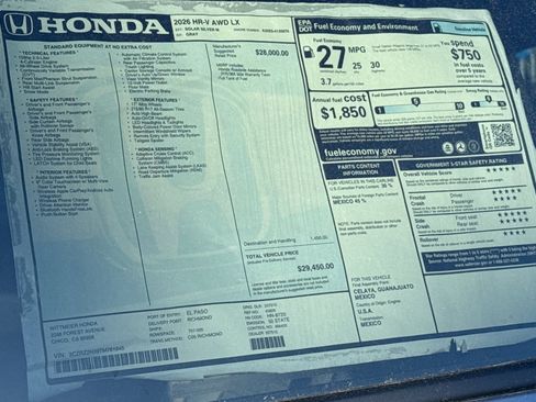 New 2026 Honda HR-V LX image 33