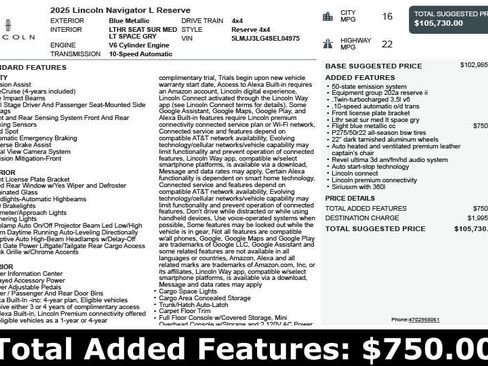 Used 2025 Lincoln Navigator L Reserve AWD/4WD image 3
