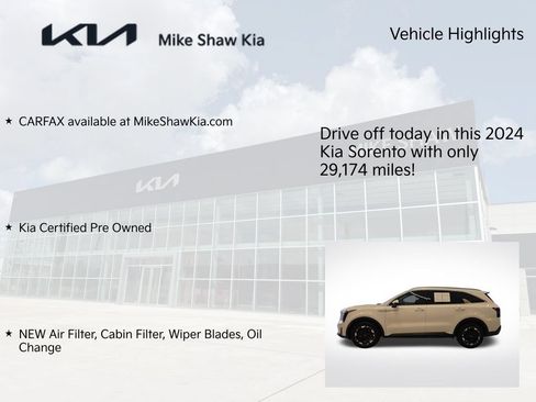 Certified 2024 Kia Sorento S w/ Panoramic Sunroof Package FWD image 10