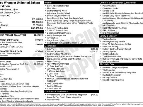 Used 2021 Jeep Wrangler Unlimited Sahara image 2