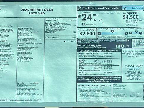 New 2026 INFINITI QX60 Luxe w/ Cargo Package image 13