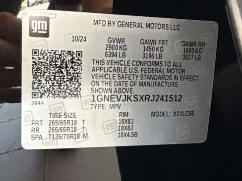 Used 2024 Chevrolet Traverse Z71 w/ LPO, Floor Liner Package AWD/4WD image 25