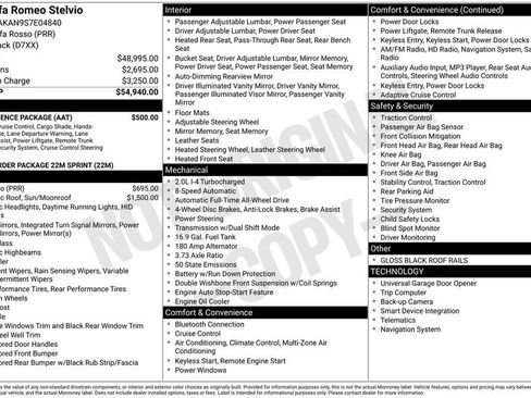 New 2025 Alfa Romeo Stelvio Sprint w/ Convenience Package AWD/4WD image 6