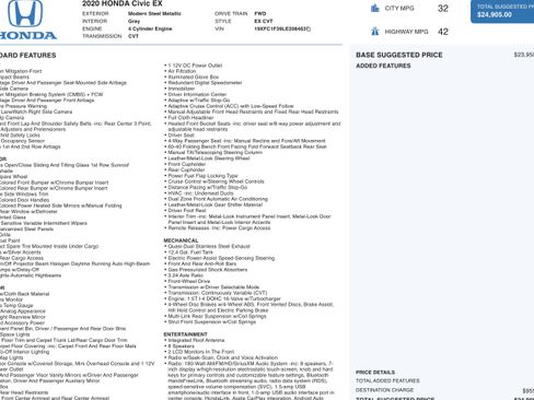 Used 2020 Honda Civic EX image 4