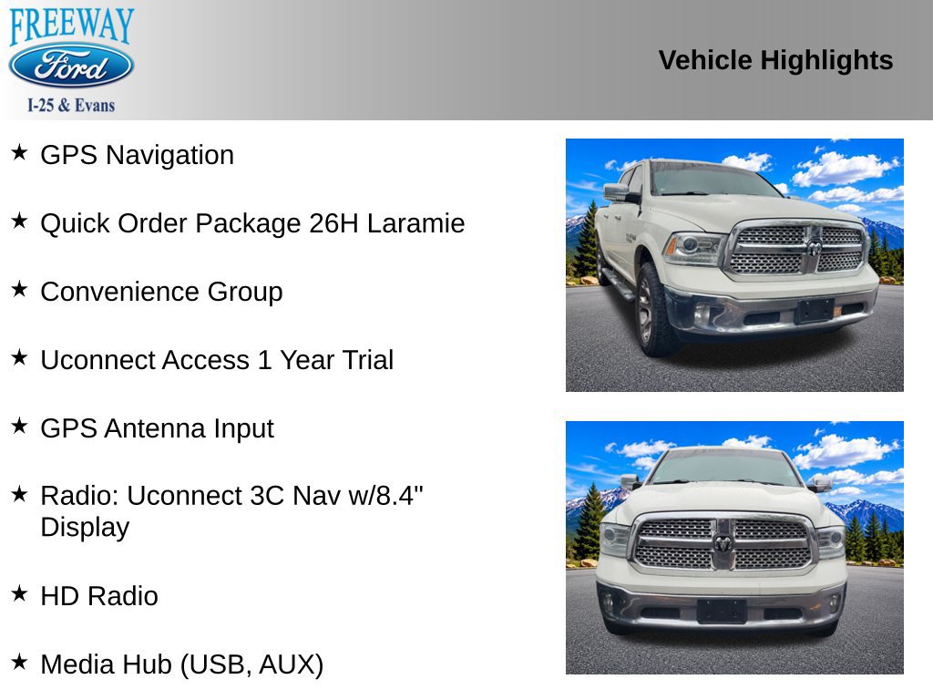 Used 2017 RAM 1500 Laramie w/ Convenience Group AWD/4WD image 2