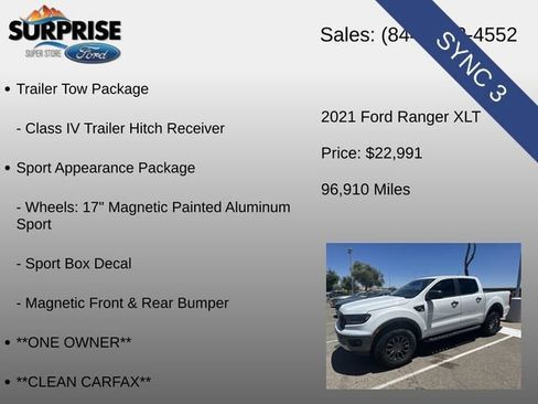 Used 2021 Ford Ranger XLT w/ Equipment Group 301A Mid RWD image 14