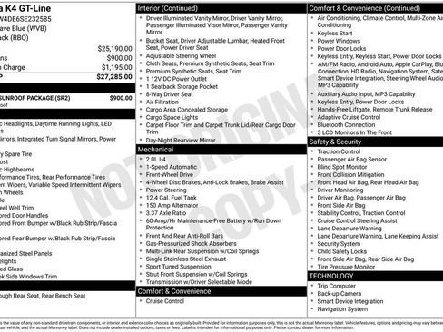 Used 2025 Kia K4 GT-Line w/ GT-Line Sunroof Package image 9