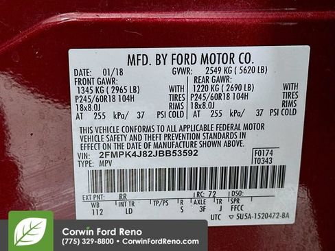 Certified 2018 Ford Edge SEL w/ Equipment Group 201A AWD/4WD image 31