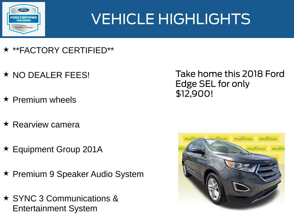 Used 2018 Ford Edge SEL w/ Equipment Group 201A FWD image 12