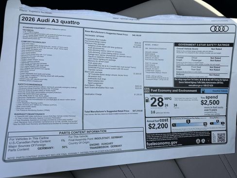 New 2026 Audi A3 2.0T Premium Plus AWD/4WD image 36