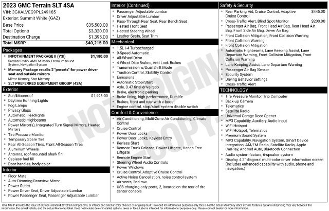 Used 2023 GMC Terrain SLT w/ Infotainment Package II AWD/4WD image 6