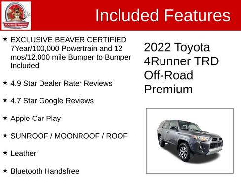 Used 2022 Toyota 4Runner TRD Off-Road Premium AWD/4WD image 4