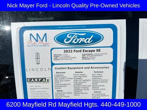 Certified 2022 Ford Escape SE w/ Convenience Package image 29