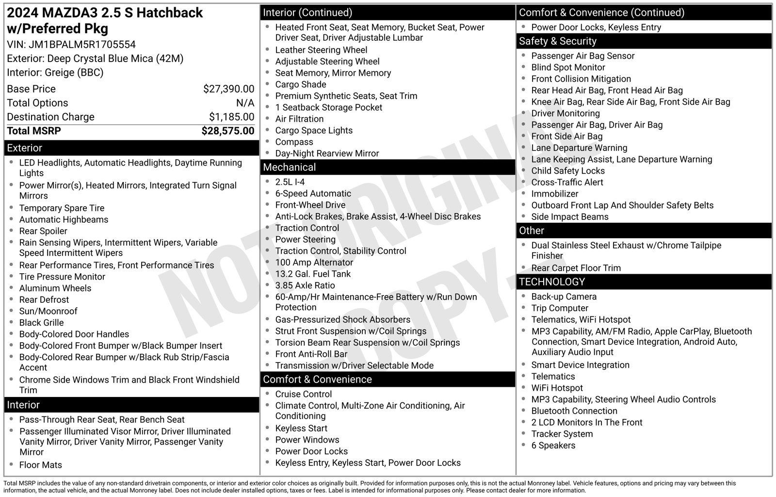Certified 2024 MAZDA MAZDA3 s FWD image 25