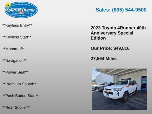 Used 2023 Toyota 4Runner 40th Anniversary SE AWD/4WD image 7