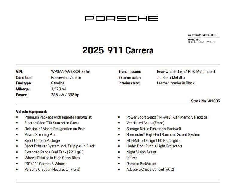 Certified 2025 Porsche 911 Carrera RWD image 7