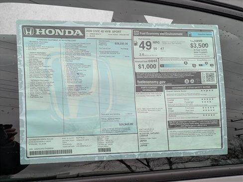 New 2026 Honda Civic FWD Hybrid Sedan image 17