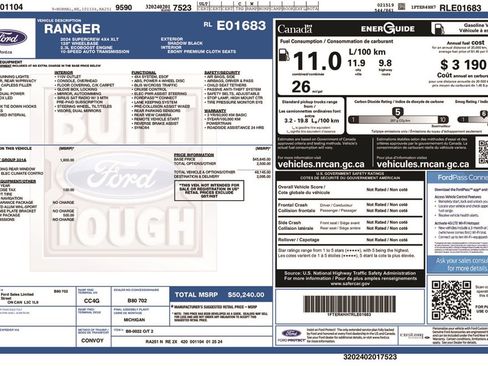 Certified 2024 Ford Ranger XLT w/ Equipment Group 301A Mid image 4