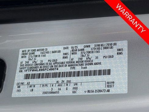 Certified 2025 Ford F150 Tremor w/ Bed Utility Package AWD/4WD image 34