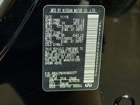 Used 2019 INFINITI QX80 Luxe w/ Proassist Package image 43