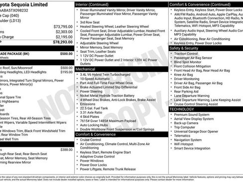 New 2026 Toyota Sequoia Limited w/ Nightshade Package AWD/4WD image 4