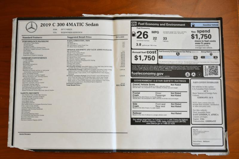 Used 2019 Mercedes-Benz C 300 4MATIC Sedan image 62