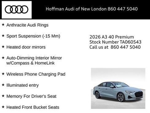 New 2026 Audi A3 2.0T Premium AWD/4WD image 16