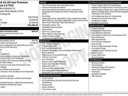 Certified 2025 Audi A5 2.0T Premium w/ Convenience Package AWD/4WD image 76
