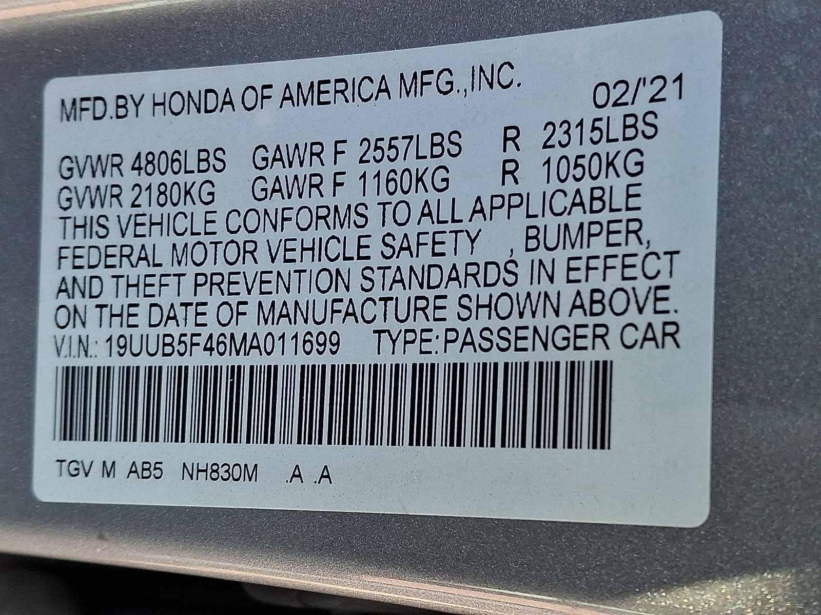 Certified 2021 Acura TLX w/ Technology Package FWD image 28