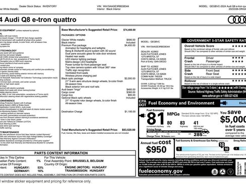 Used 2024 Audi Q8 e-tron Premium Plus image 3