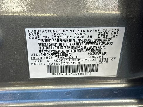 New 2025 Nissan Versa SV w/ Trunk Package image 22