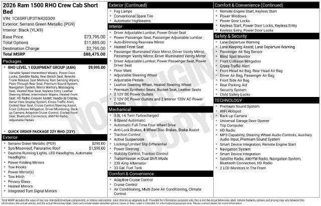 New 2026 RAM 1500 RHO w/ RHO Level 1 Equipment Group AWD/4WD image 33