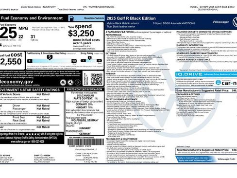 Used 2025 Volkswagen Golf R Black Edition image 2