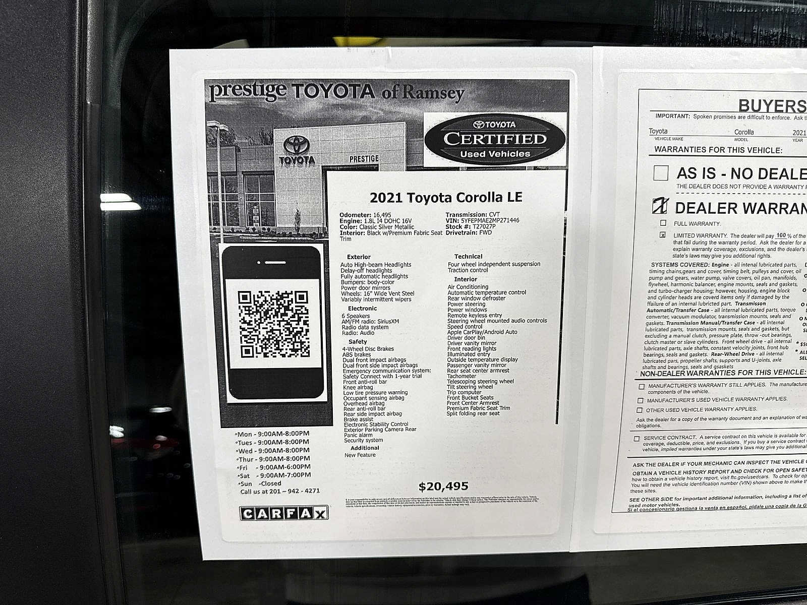 Certified 2021 Toyota Corolla LE FWD image 12