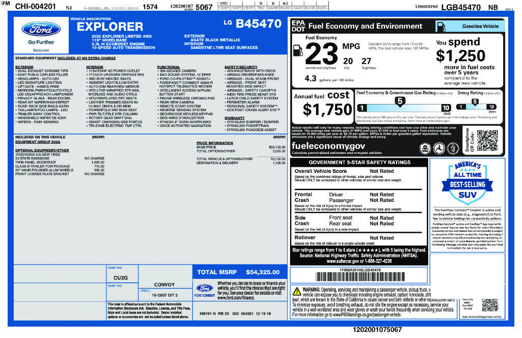 Used 2020 Ford Explorer Limited w/ Class III Trailer Tow Package AWD/4WD image 2