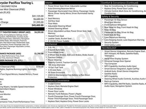 Used 2022 Chrysler Pacifica Touring-L w/ Uconnect Theater Family Group FWD image 4