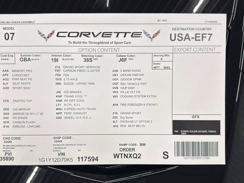 Used 2019 Chevrolet Corvette Grand Sport RWD image 62