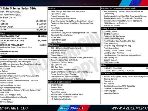Used 2023 BMW 530e w/ M Sport Package RWD image 3