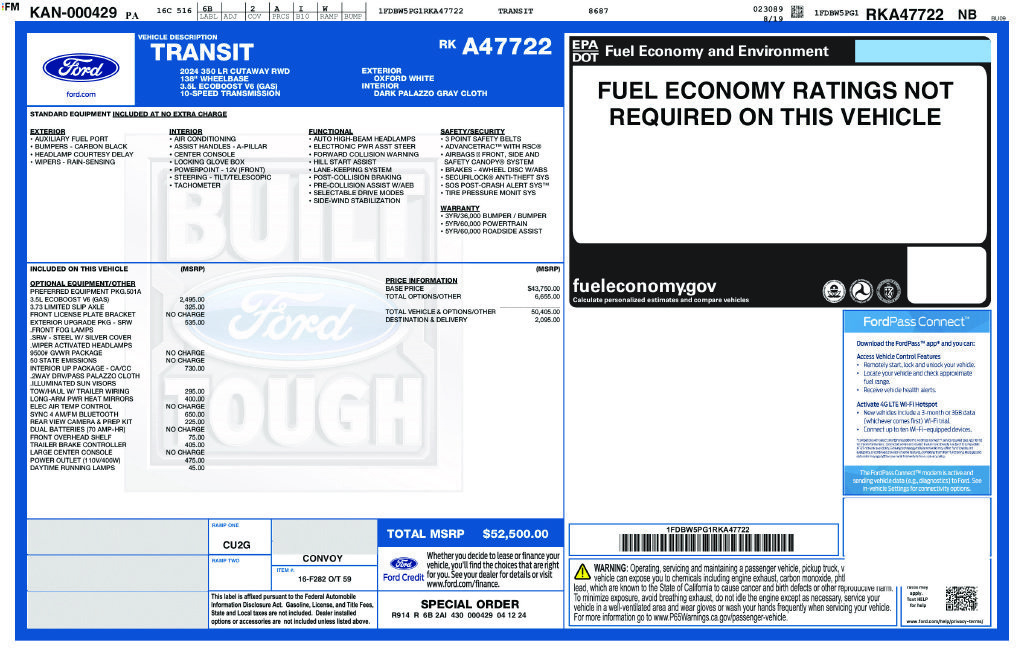 New 2024 Ford Transit 350 w/ Interior Upgrade Package RWD image 15