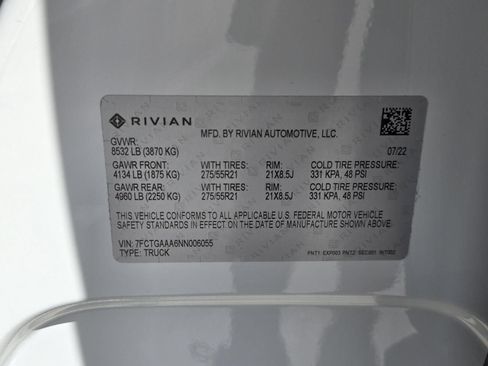 Used 2022 Rivian R1T Adventure AWD/4WD image 23