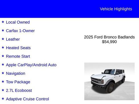 Used 2025 Ford Bronco Badlands AWD/4WD image 2