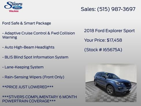 Used 2018 Ford Explorer Sport w/ Equipment Group 401A AWD/4WD image 22