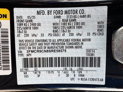 Used 2025 Ford Bronco Sport Outer Banks w/ Outer Banks Tech Package+ AWD/4WD image 9