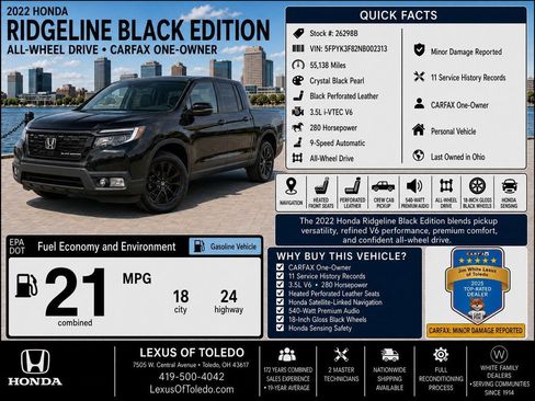 Used 2022 Honda Ridgeline Black Edition image 1