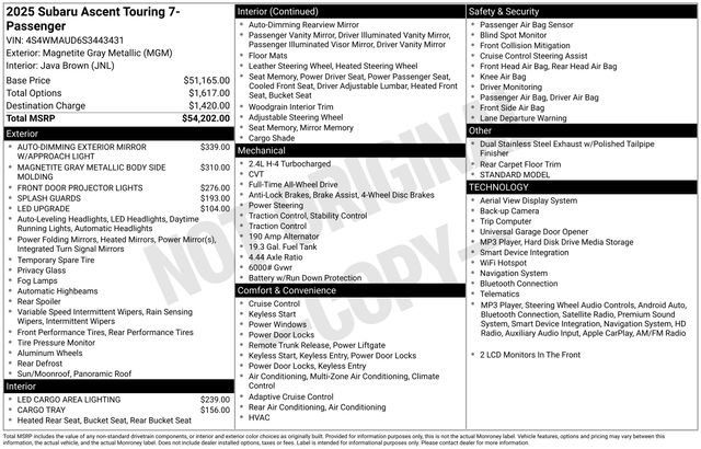 Certified 2025 Subaru Ascent Touring AWD/4WD image 21
