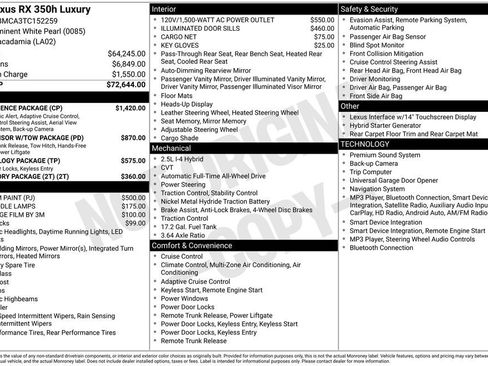 New 2026 Lexus RX 350 w/ Convenience Package AWD/4WD image 4